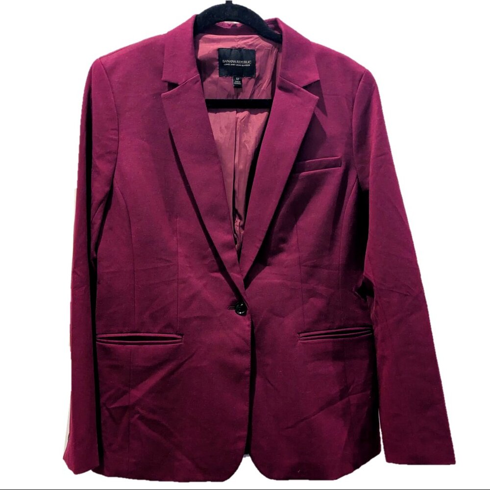 Banana Republic Long and Lean Blazer Burgundy 12